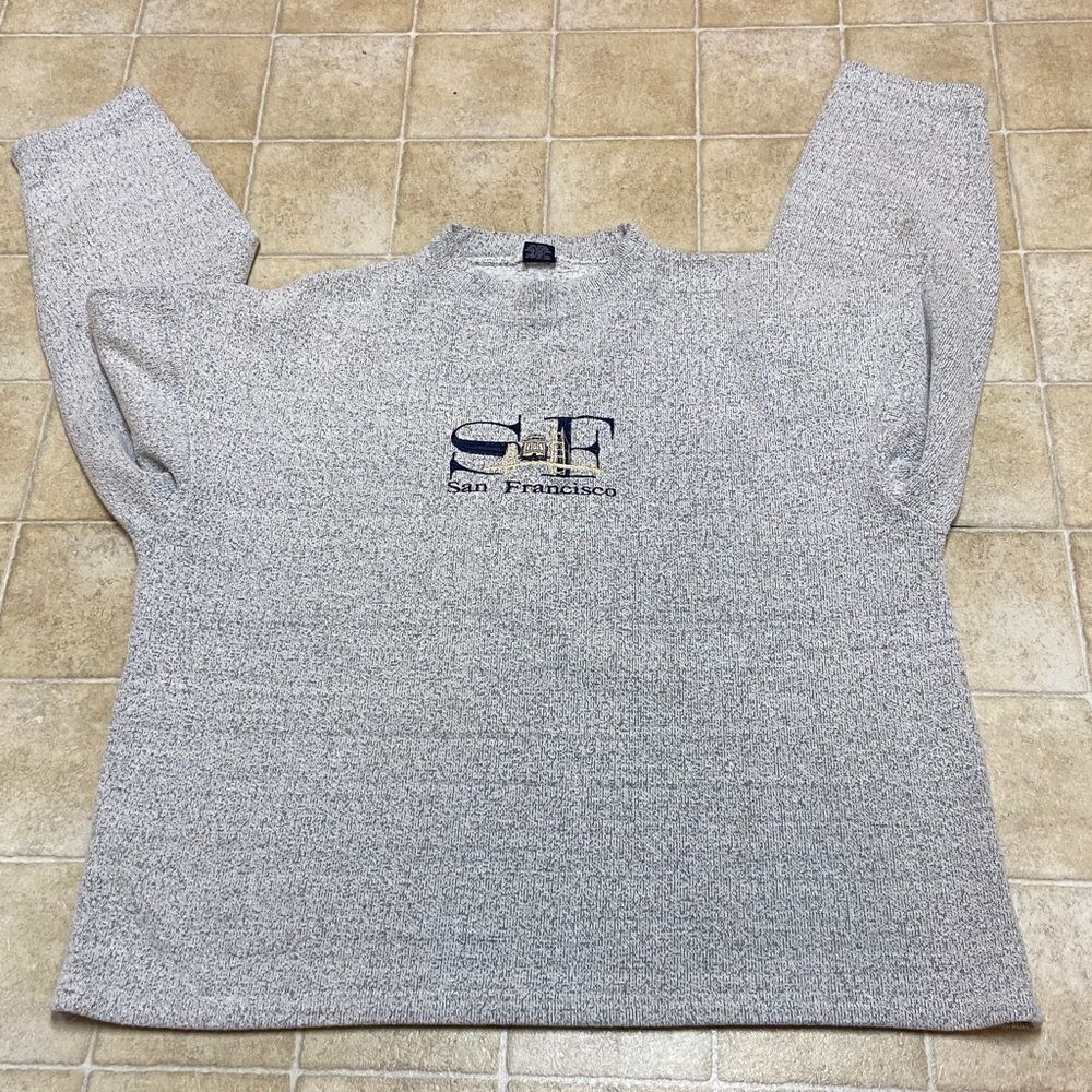 SF San Francisco Made In USA Gray Crewneck Sweater Size XXL - Picture 3 of 14